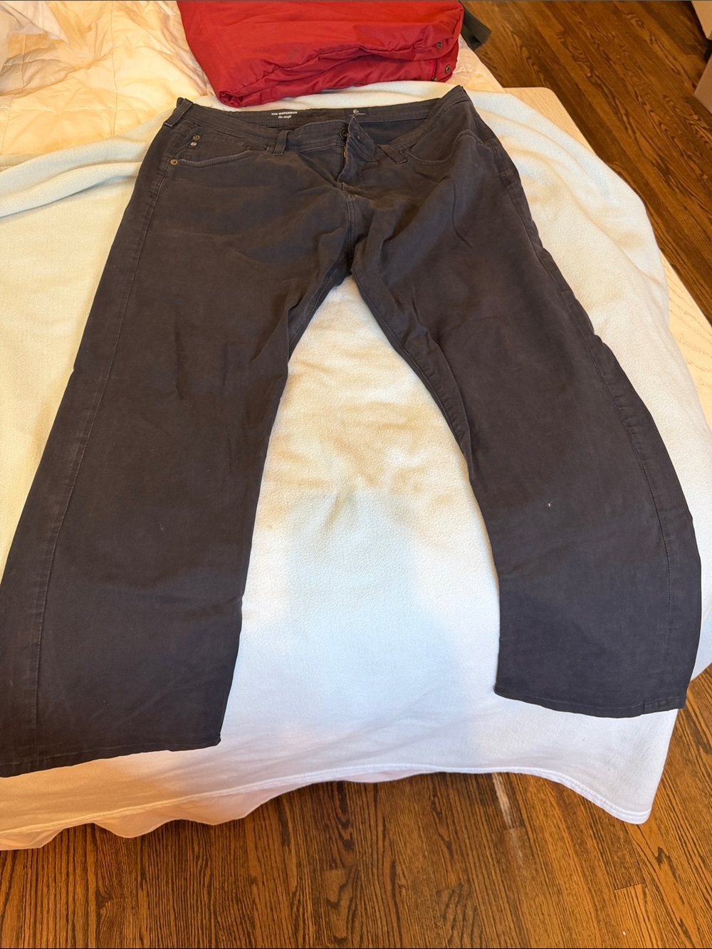 Dark Charcoal Straight-Leg Pants